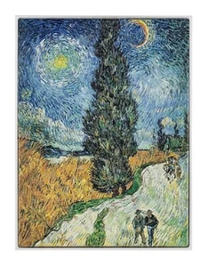 Chad 2024 Van Gogh Road with Cypresses and Stars 2.5 oz Silver Coin +28oz Copper - Picture 1 of 7