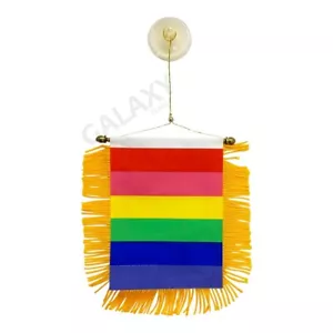 Bandiera arcobaleno mini banner / bandiera arcobaleno doppia faccia bandiera finestra auto - Foto 1 di 1