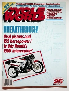 1987 August Cycle World Motorcycle Magazine Yamaha FZR1000 Honda NR750 Matchless - Picture 1 of 11