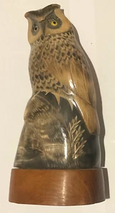 Hand Carved Bone of Owl This carving is in good condition. No Damage. Measures - Picture 1 of 4