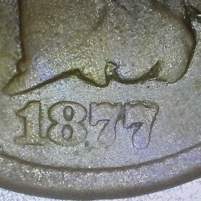 1877 LINCOLN WHEAT CENT PENNY! EXTREMELY RARE STRONG SOLID DATE *Very Fine Coin! - Image 1 of 3