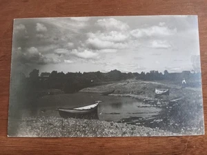 c1907 RPPC Boating Scene attributed to NH, farmhouse, cottage - Picture 1 of 2