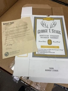GEORGE T STAGG BUFFALO TRACE DISTILLERY BOX WITH LETTER - Bild 1 von 3