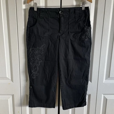 Calça Capri Gloria Vanderbilt Brooke Skimmer Feminina 8 Missy Frisada Bordada - Imagem 1 de 4