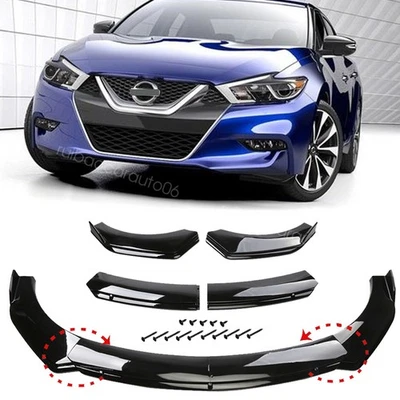 For Nissan Maxima Glossy Black Front Bumper Chin Lip Spoiler Splitter Body Kit - Imagem 1 de 4