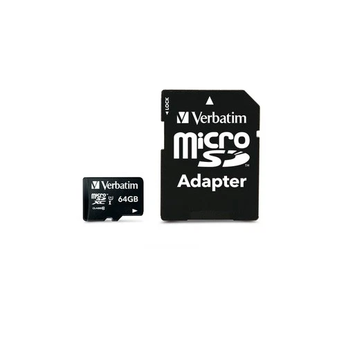 TRANSFLASH MICROSD SDHC 64GB SD MICRO CLASSE10 MEMORIA VERBATIM 44084 - Immagine 1 di 1