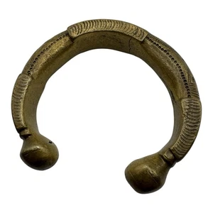Antique Bronze Tribal Bracelet African Currency Bangle 3” - Picture 1 of 7