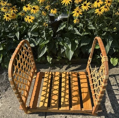 Винтажный антикварный складной деревянный держатель для дров LL BEAN - нуждается в ремонте - Изображение 1 из 4