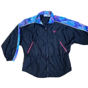 Vintage Reebok Windbreaker Jacket Retro Sport 80s 90s Nylon Medium Oversized - Picture 1 of 11