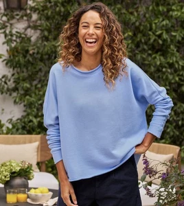 Frank & Eileen Blue Anna Medium Long Sleeve Capelet Triple Fleece Sweatshirt - Bild 1 von 10