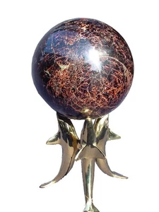 Butw Kristall Heilung Granat Sphere 5.6 " Durchmesser Mit Messing Ständer 3765K - Bild 1 von 7