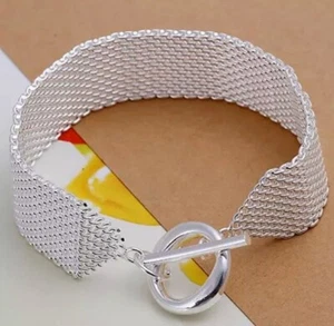 Gorgeous Minimalist Silver Net O Link Bracelet, Brand New - Picture 1 of 1
