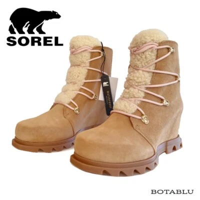 SOREL Joan Of Arctic Wedge III Acogedoras Botas de Invierno con Cordones Impermeables Marrón Tostado Foto 1 de 4