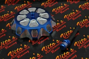 Vito's aluminum GAS CAP Yamaha Banshee YFZ450 Raptor 660 Warrior Blaster BLUE - Picture 1 of 6