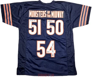 Camiseta deportiva de Butkus Singletary Urlacher firmada de Bears Monsters of the Midway TRISTAR - Imagen 1 de 3