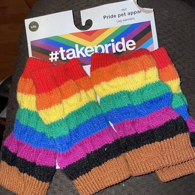 Orgullo Ropa Mascota Perro Orgullo Calentadores de Piernas-Orgullo Arco Iris Talla L/XL Foto 1 de 4