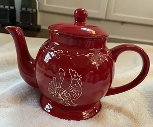 Teapot & Lid Red Rooster by AMERICAN ATELIER - Picture 1 of 7