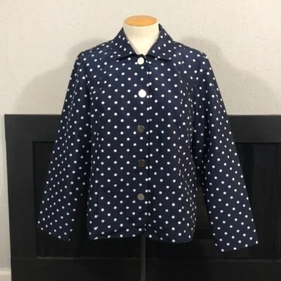 Chaqueta/Ablazer Chico’s Azul Marino Lunares Ligero Talla M Foto 1 de 4