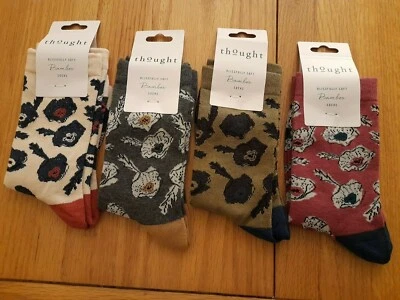 THOUGHT (BRAINTREE) BAMBOO LADIES' SOCKS - DANIKA FLORAL SPW696 - BNWT