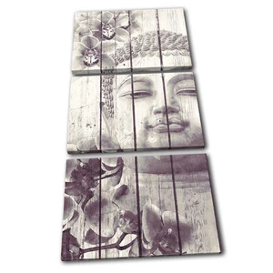 Buddha Vintage Religion TREBLE CANVAS WALL ART Picture Print - Picture 1 of 1