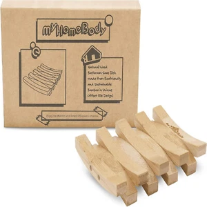 2 Stück Selbstentleerende Holz Bambus Seifenhalter Geschirrkoffer für Badezimmer Dusche - Bild 1 von 7