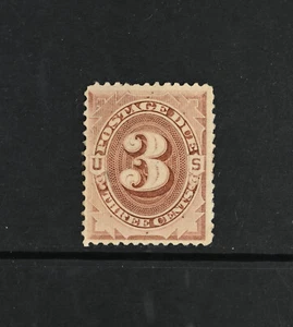 USA Scott # J3 F-VF Most OG Teeny tear mid right 3c Postage Due Stamp Cat $100 - Picture 1 of 2
