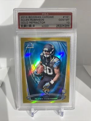 2014 Bowman Chrome Gold Refractor Allen Robinson #01/50 PSA 10 (POP 1) - Image 1 of 2