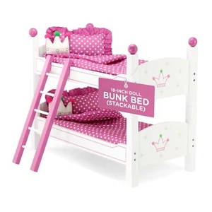Emily Rose 18 Inch Doll Bunk Bed Doll Bed | 2 Single 18" Doll Beds! - Stackab... - Picture 1 of 9