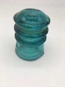Glass Insulator Hemingray 10 Blue/Green Antique Made In USA - Picture 1 of 5