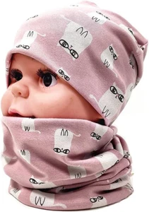Set Di Sciarpa E Cappello in Cotone per Bambini, per Primavera, Autunno, Inverno - Foto 1 di 12