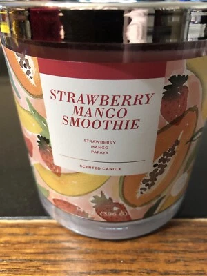 全新 14 盎司 SONOMA 3 Wick 香味罐蜡烛 - 草莓 MANGO SMOOTHIE — 第 1/4 张图片