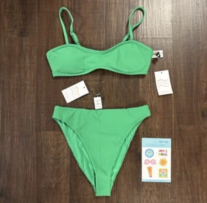 Dippin Daisy’s Blair Scoop Neck Bikini Top & Bottom 2 Piece Set Paradise Palms - Picture 1 of 12