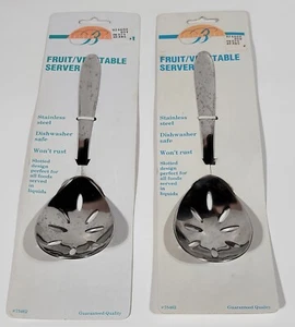 2 Stainless Steel Serving Slotted Spoon Cooking Utensil Kitchen Tool Heavy Gauge - Picture 1 of 7