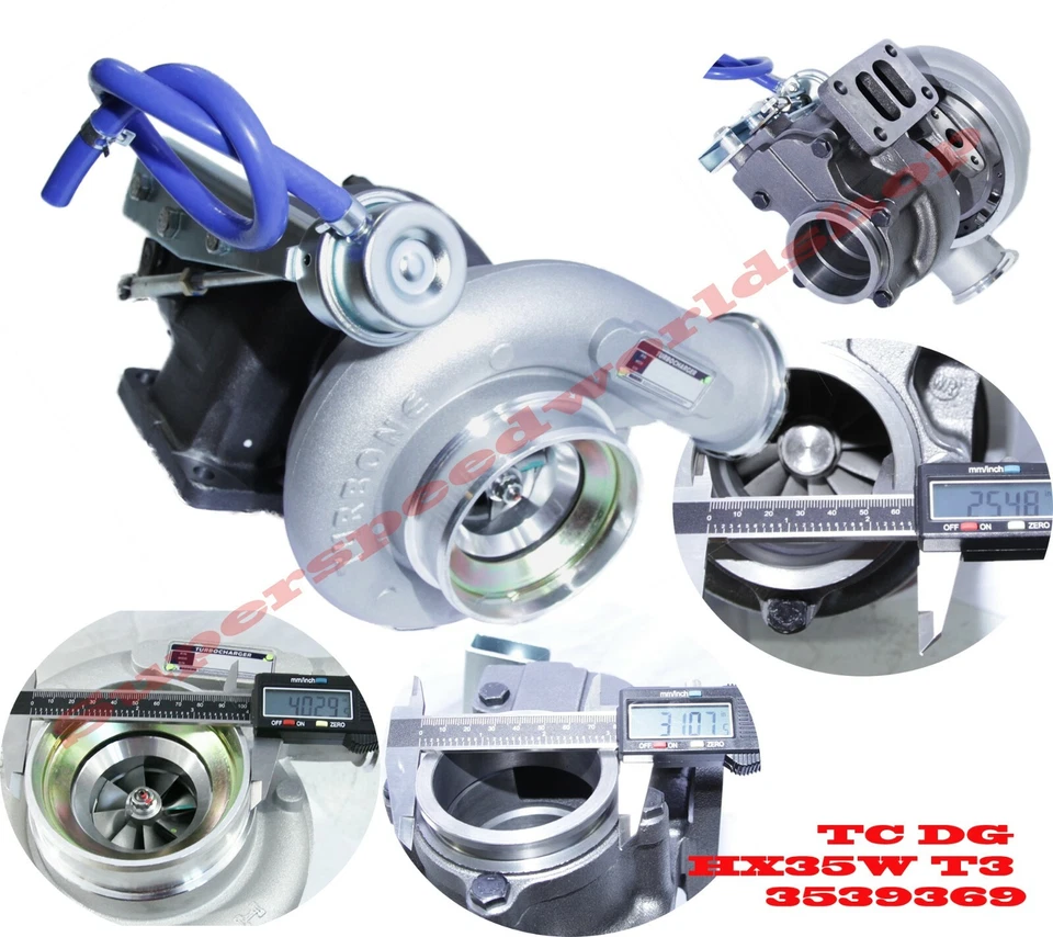 Cargador turbo diésel HX35W 3539369 para Dodge RAM 1996-1998 6BT 5,9 L automático T3 Foto 1 de 4