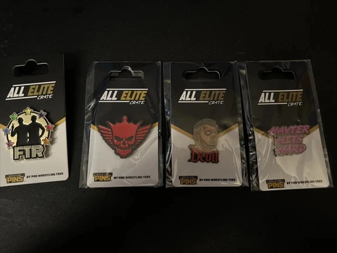 AEW All Elite Wrestling Pins/Chris Jericho Keychain And Patch Cover