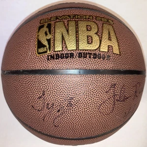 Glen Rice Signed (Plus 1) Spalding NBA Elevation 28.5 Indoor/Outdoor Basketball - Picture 1 of 5