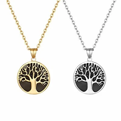 Men Women Stainless Steel Celtic Tree of Life Pendant Necklace Chain Jewelry - Imagem 1 de 4