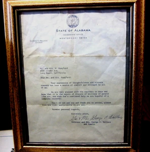 Gov. George Wallace Signed Letter on Official State of AL Letterhead. Life Mag. - Picture 1 of 4
