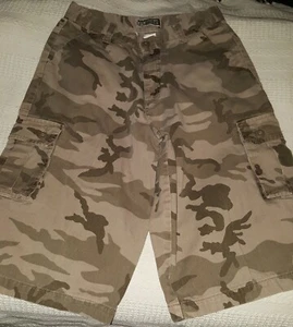Route 66 cargo shorts camouflage brown size 16 100% cotton - Picture 1 of 5