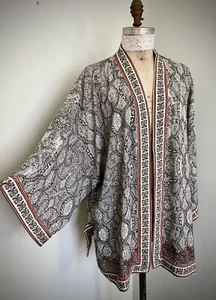 Max Studio Open Front Duster Top Paisley Kimono Vacation SZ 2XL - Picture 1 of 7