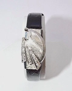 W618-14k white gold vintage Le Roux ladies Incabloc Watch - Picture 1 of 3