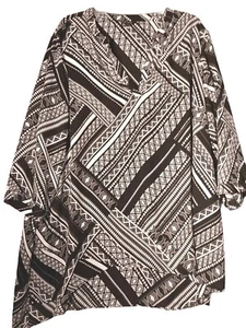 Túnica Pullover Mujer ZAC & RACHEL Talla 3X Negra Blanca Manga 3/4 Poliéster - Imagen 1 de 14