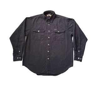 Harley Davidson Denim Shirt Mens M Black Snap Button Up Embroidered Biker Y2K - Picture 1 of 20