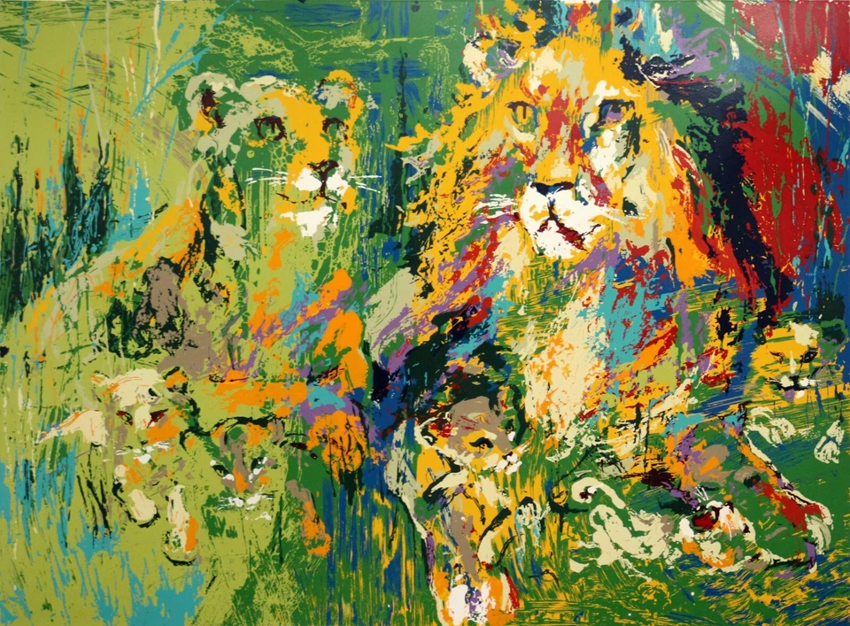 LeRoy Neiman "Lion Family" Original Hand Signed Serigraph 1974 - Image 1 of 1