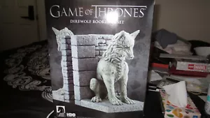 Game of Thrones Dire Wolf Bookends Heavy Poly Stone 8” HBO 2012 Dark Horse Delux - Picture 1 of 4