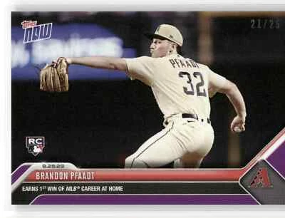 🟪 BRANDON PFAADT Rookie 1st Win PURPLE 21/25 Diamondbacks RC 2023 Topps Now 764 - Image 1 of 2