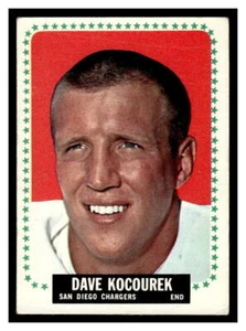 1964 Topps Football #162 Dave Kocourek 123E - Imagen 1 de 2