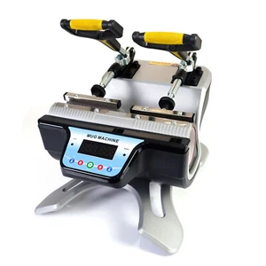 Mini Auto Double Station Mug Heat Press Transfer Machine 2 Mugs Once Sublimation - Picture 1 of 10