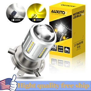 1X AUXITO MOTORCYCLE H4 9003 LED HEADLIGHT HIGH LOW BEAM SWITCHBACK AMBER WHITE - Picture 1 of 15