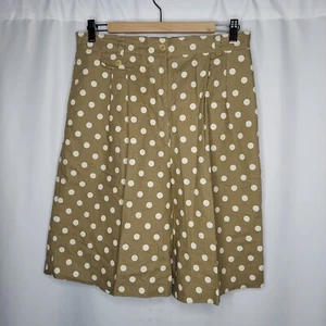Counterparts Culotte Skirt 14 Brown Polkadot Pleated Pocket Zip Coastal Shorts - Picture 1 of 11